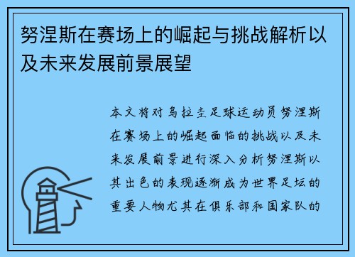 努涅斯在赛场上的崛起与挑战解析以及未来发展前景展望